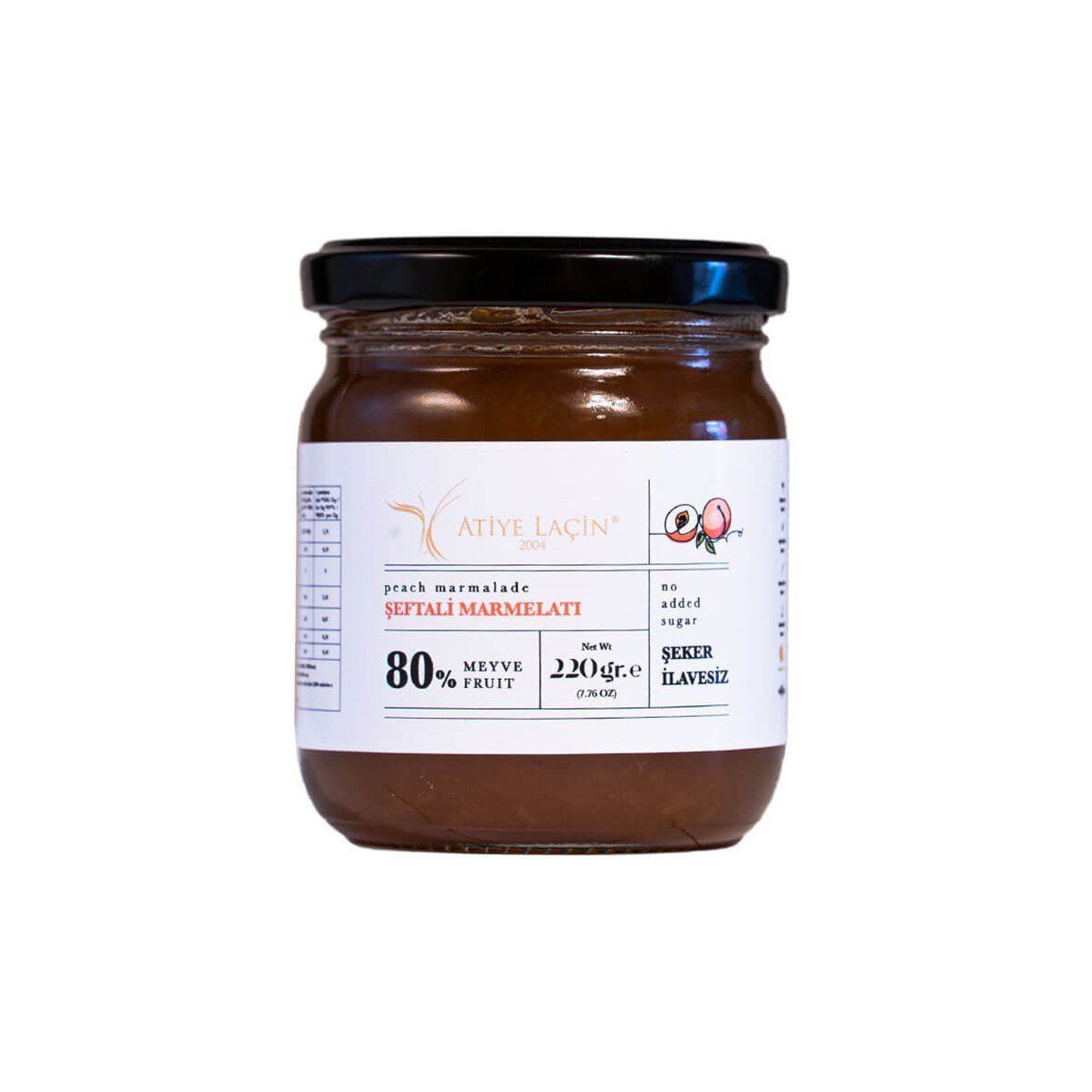 Atiye Laçin Şeker İlavesiz Şeftali Marmelatı 220gr