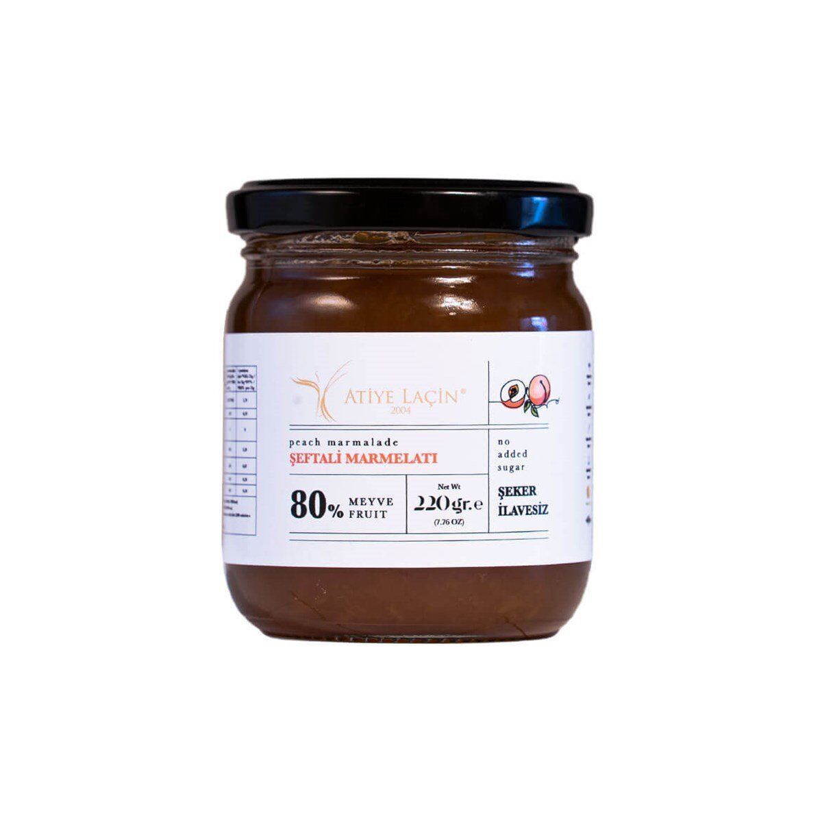 Atiye Laçin Şeker İlavesiz Şeftali Marmelatı 220gr