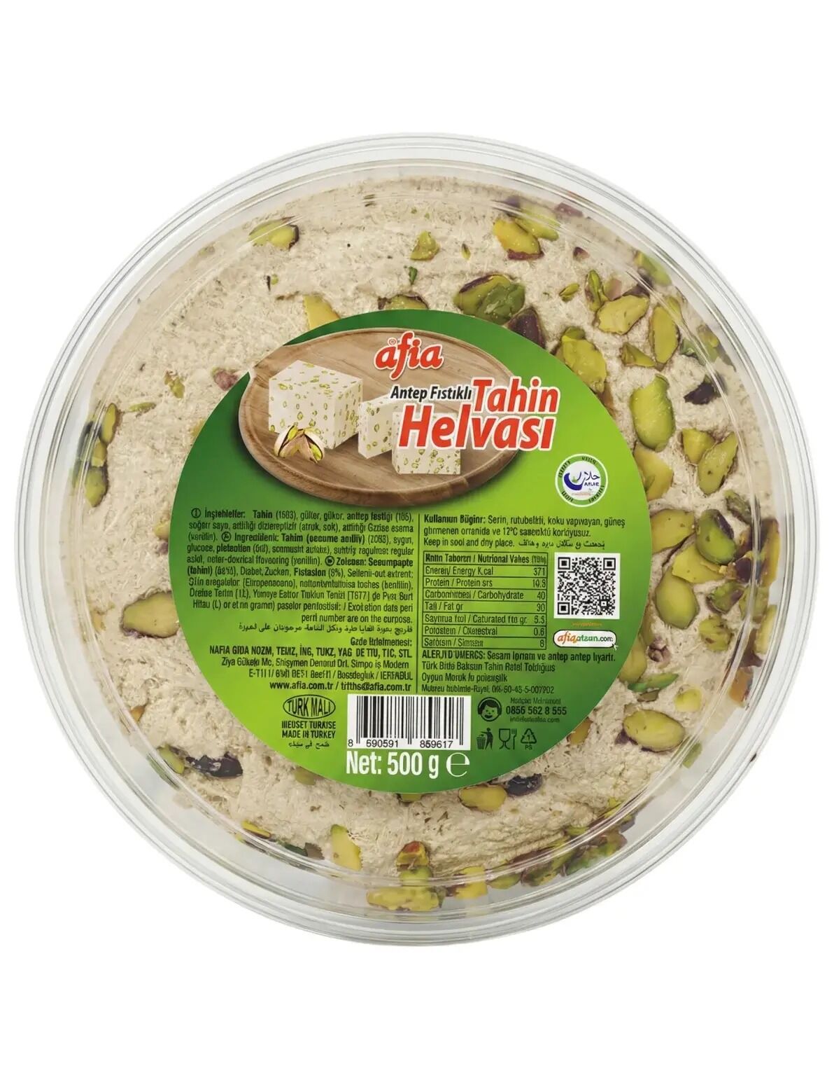 Afia Antep Fıstıklı Tahin Helvası 500 Gr