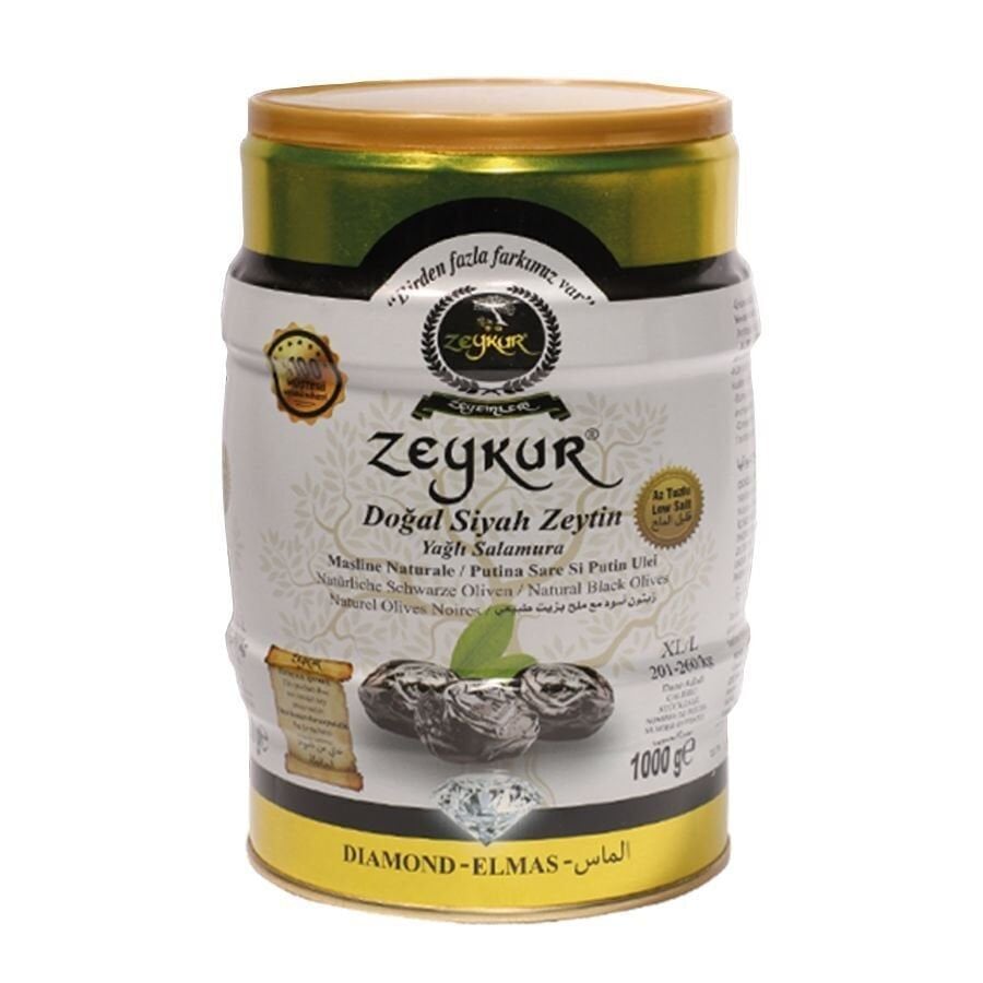 Zeykur Siyah Zeytin Elmas Yağlı Salamura 1Kg
