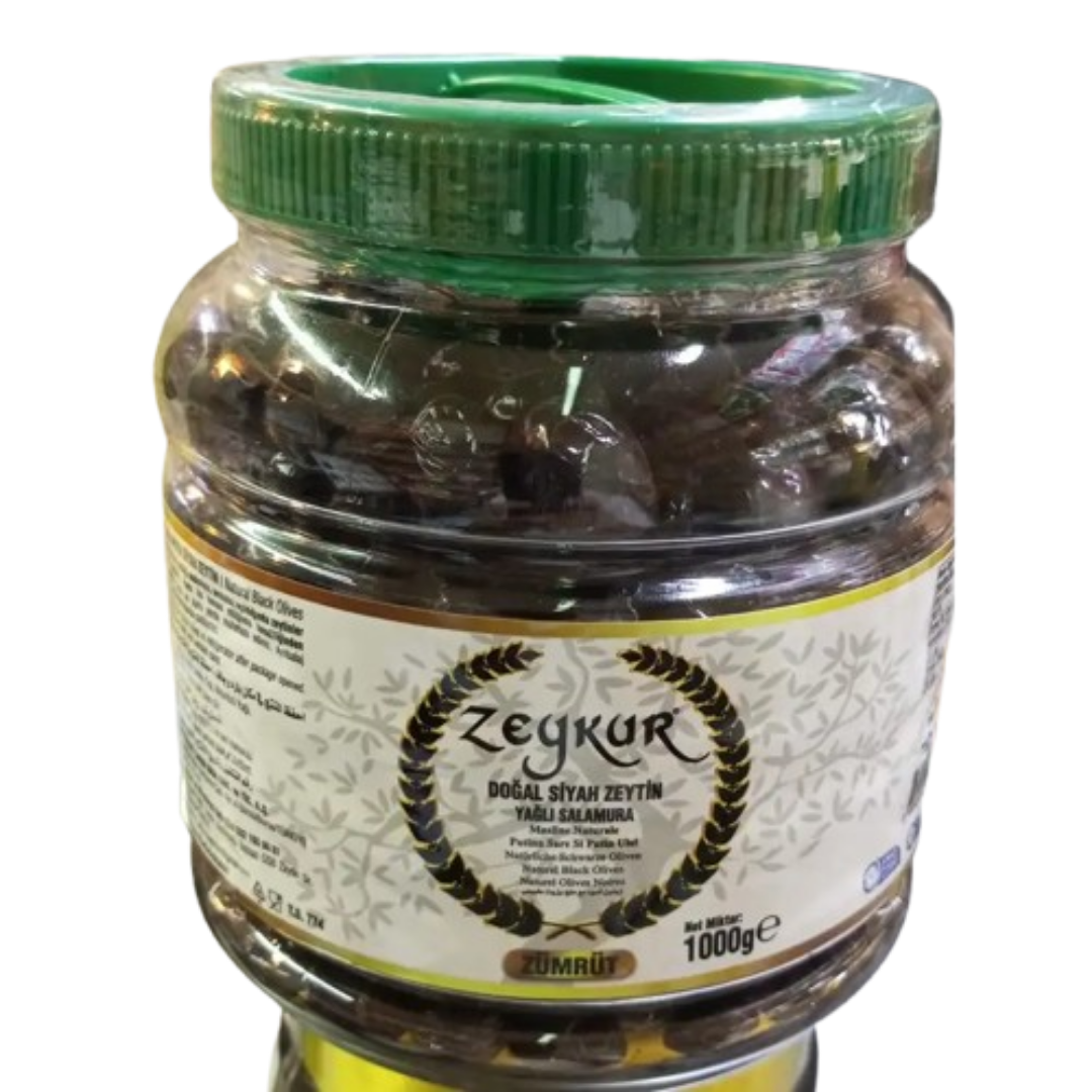 Zeykur Siyah Zeytin Zümrüt Yağlı Salamura 1 Kg