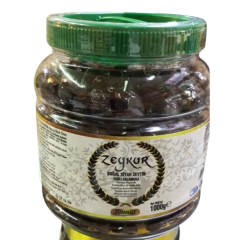 Zeykur Siyah Zeytin Zümrüt Yağlı Salamura 1 Kg