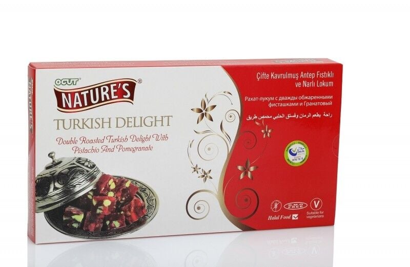 Öğüt Çifte Kavrulmuş Antep Fıstıklı ve Narlı Lokum 450gr