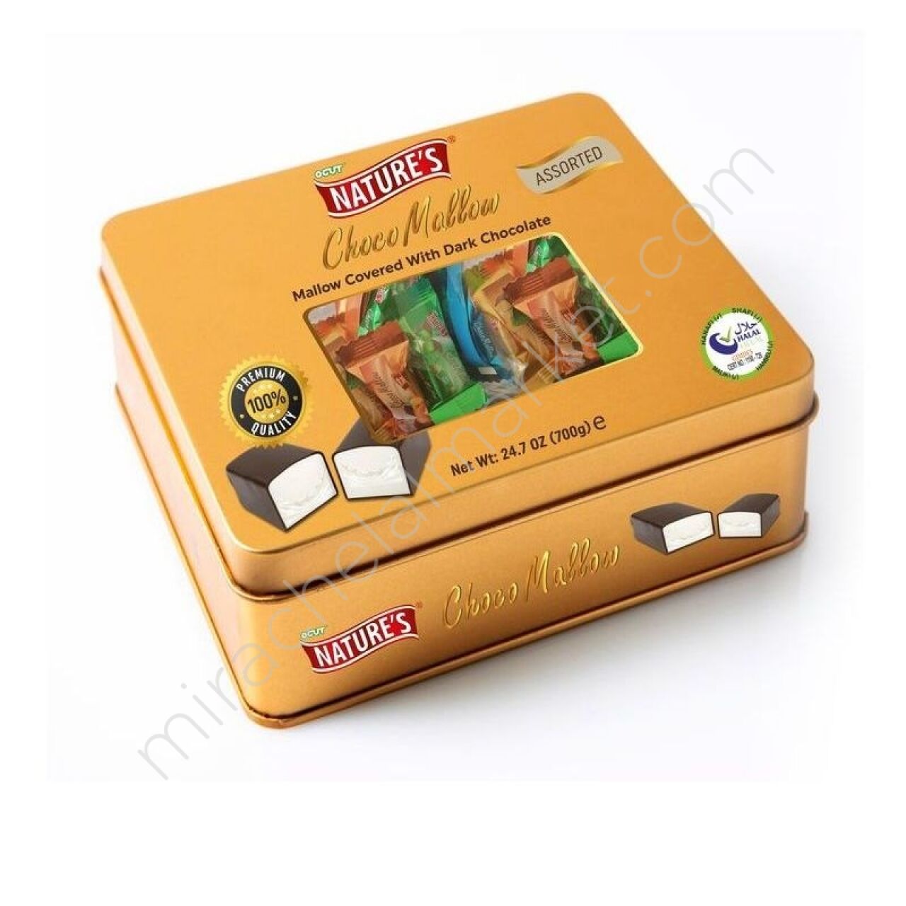 Öğüt Choco Mallow (Çikolata Kaplı Marshmallow) 700gr (Metal Kutulu)