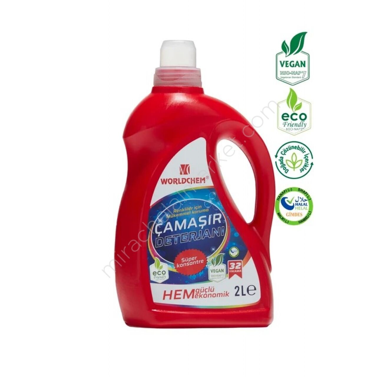 Worldchem Çamaşır Deterjanı Renkliler İçin 2lt