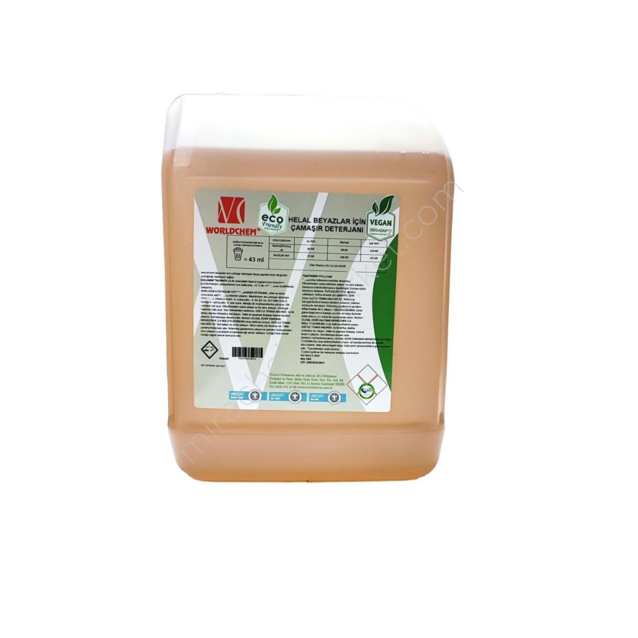 Worldchem Çamaşır Deterjanı Beyazlılar İçin 5lt