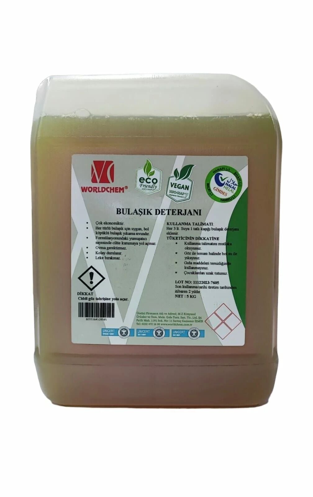 Worldchem Elde Bulaşık Deterjanı 5lt
