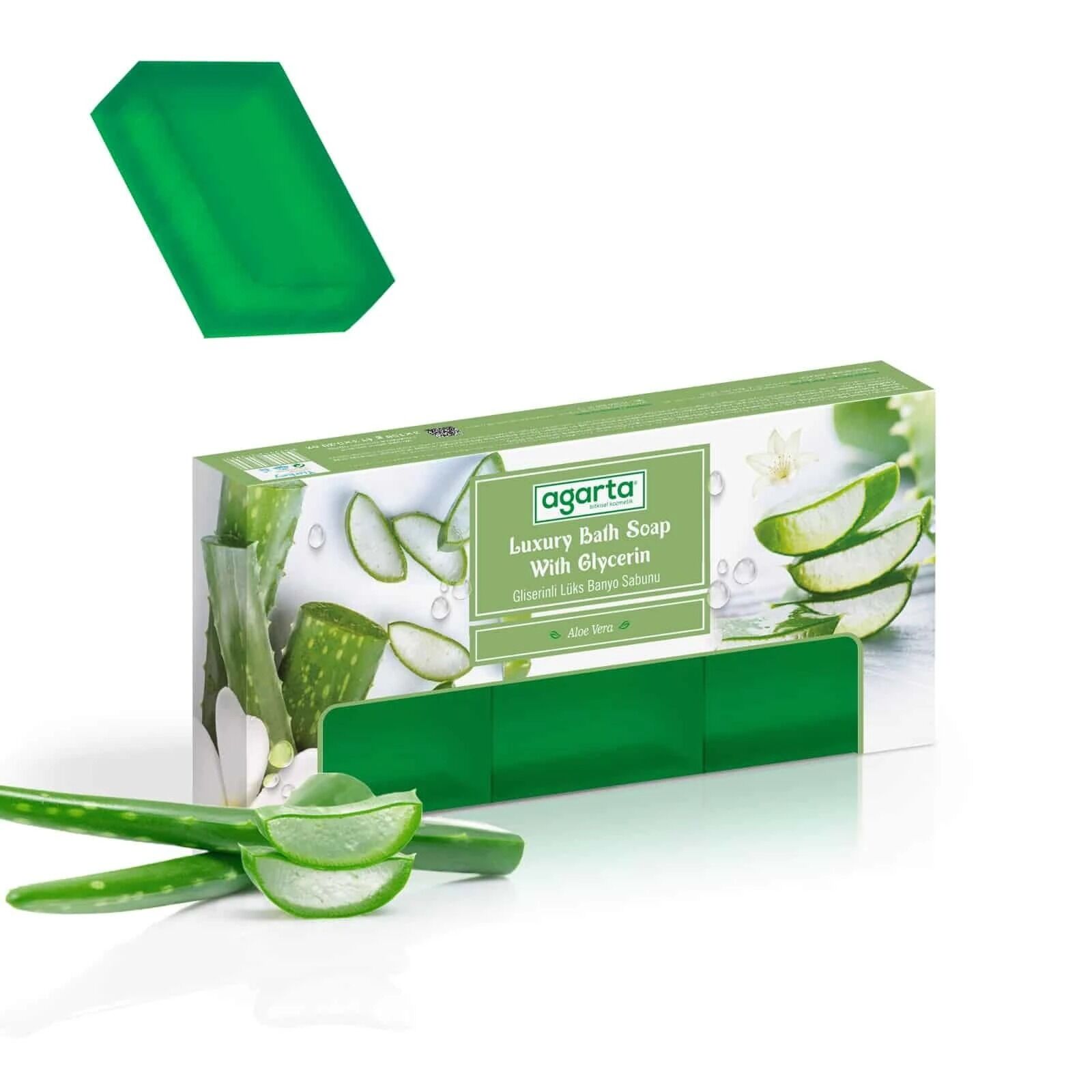 Agarta El Yapımı Doğal Banyo Sabunu Aloe Vera 3*150 gr