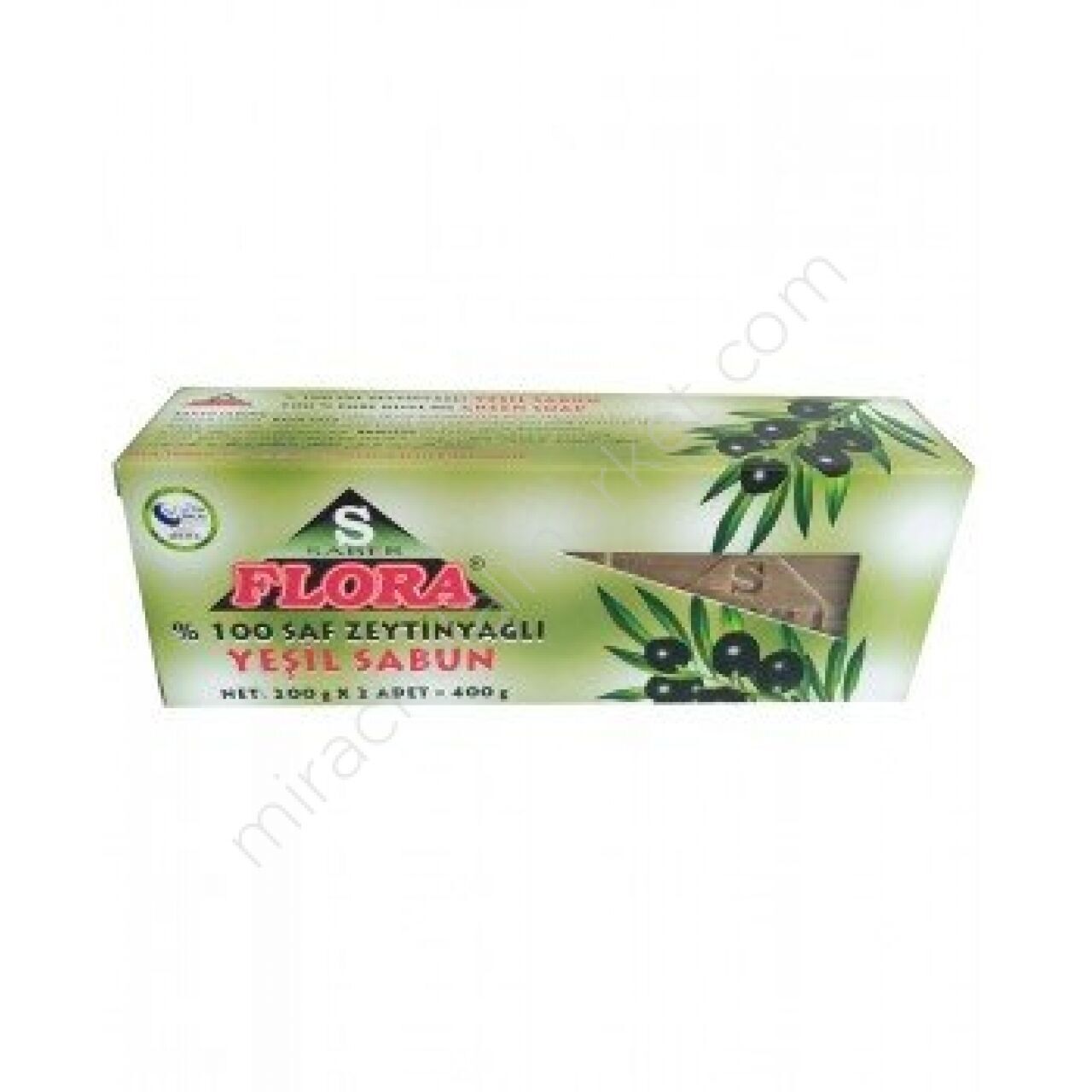 Saber Flora %100 Saf Zeytinyağlı Yeşil Sabun 400gr