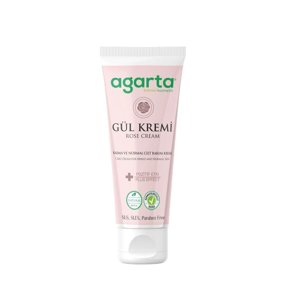 Agarta Doğal Yüz Ve El Nemlendirici Gül Aromalı Cilt Bakım Kremi 75 ml