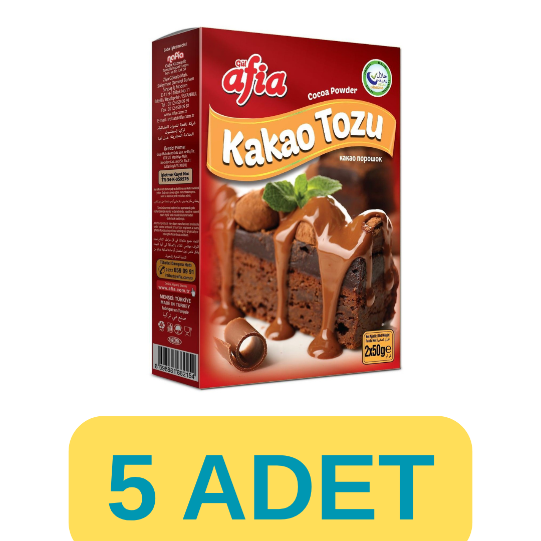 Afia Kakao Tozu (100gr * 5 Adet)