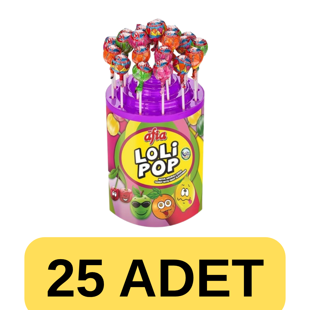 Afia Lolipop Çubuk Şeker (10gr*25 Adet)