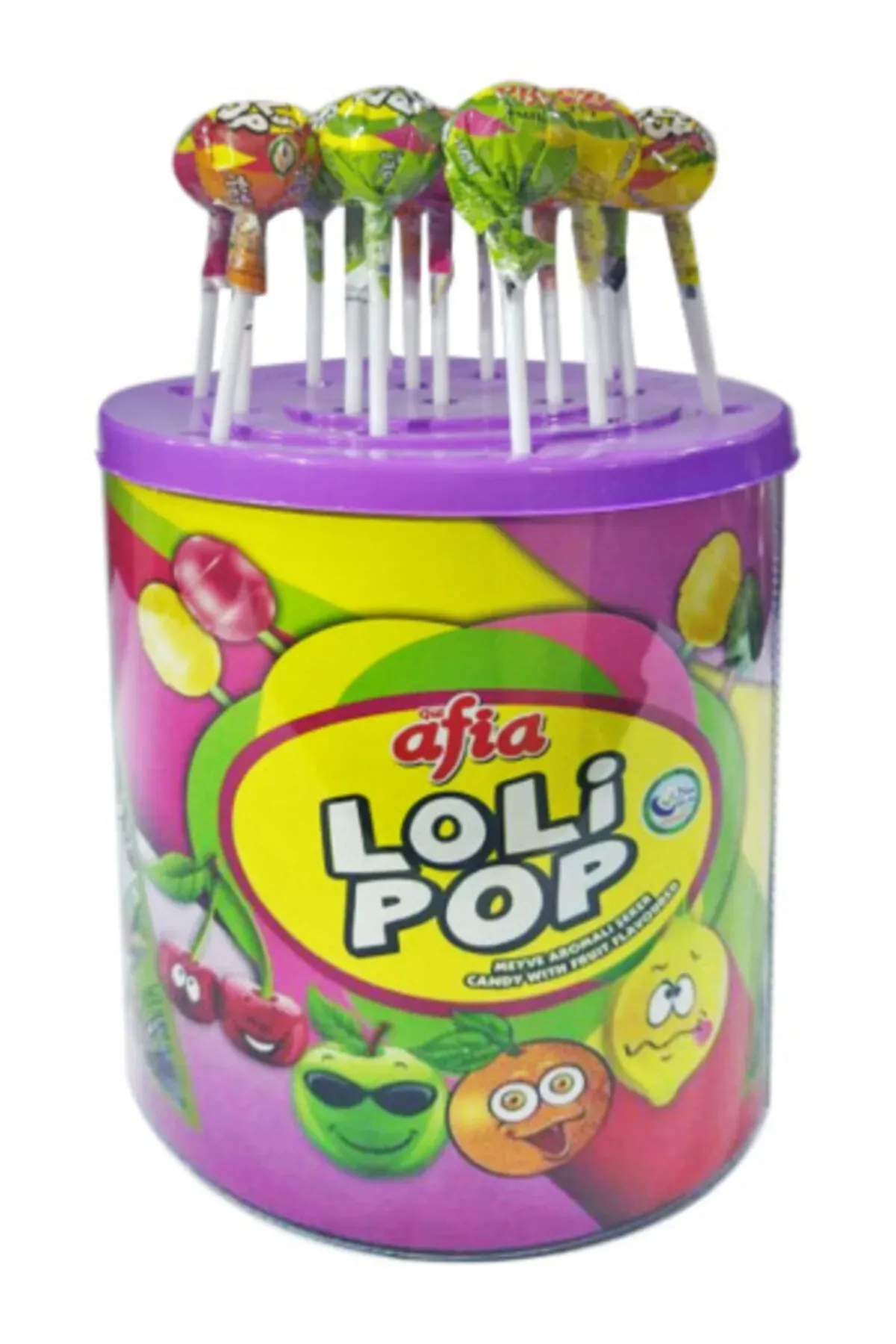 Afia Lolipop Karışık Meyve Aromalı Top Şeker (10gr*120li Kutu)