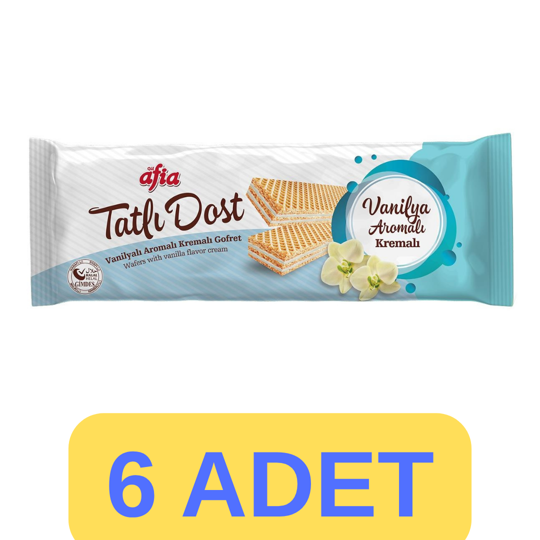 Afia Tatlı Dost Vanilyalı Kremalı Gofret 140gr ( 5 alana 1 bedava)