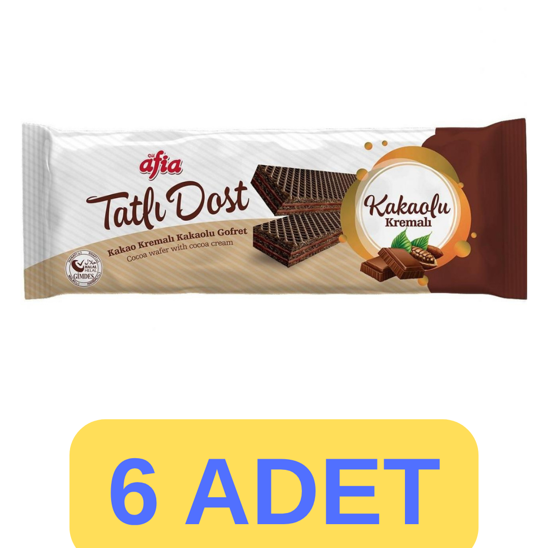 Afia Tatlı Dost Kakaolu Kremalı Kakaolu Gofret 140gr (5 alana 1 bedava)