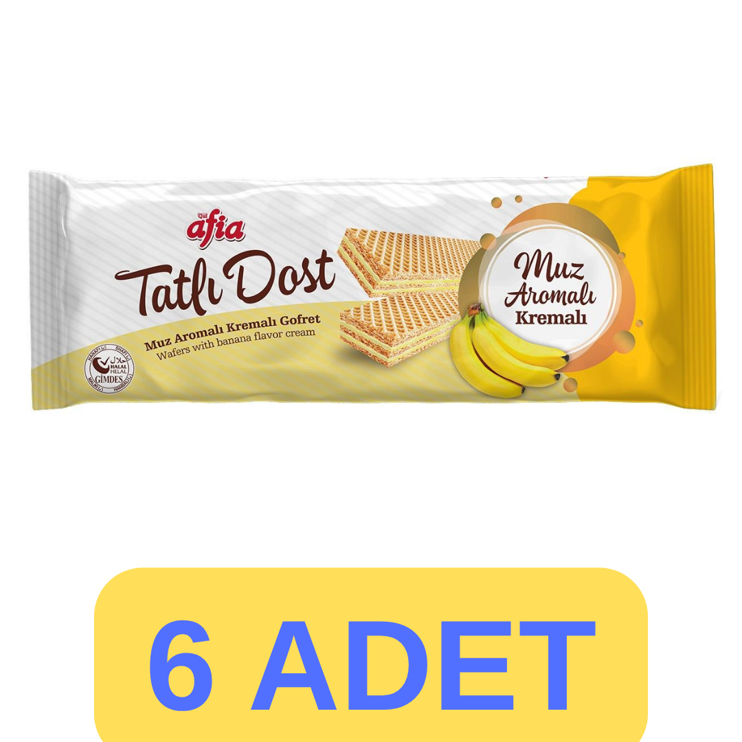 Afia Tatlı Dost Muzlu Kremalı Gofret 140gr ( 5 alana 1 bedava)