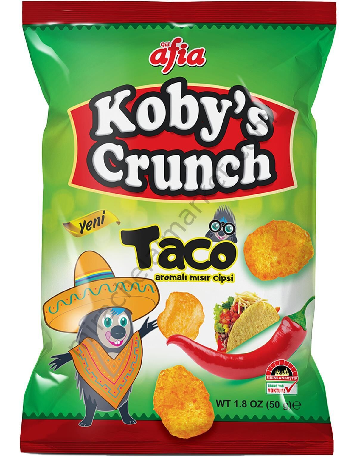 Afia Kobys Crunch Taco Aromalı Mısır Cips 50 Gr