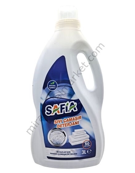Safia Bitkisel Sıvı Çamaşır Makine Deterjanı Beyazlar 3 Lt