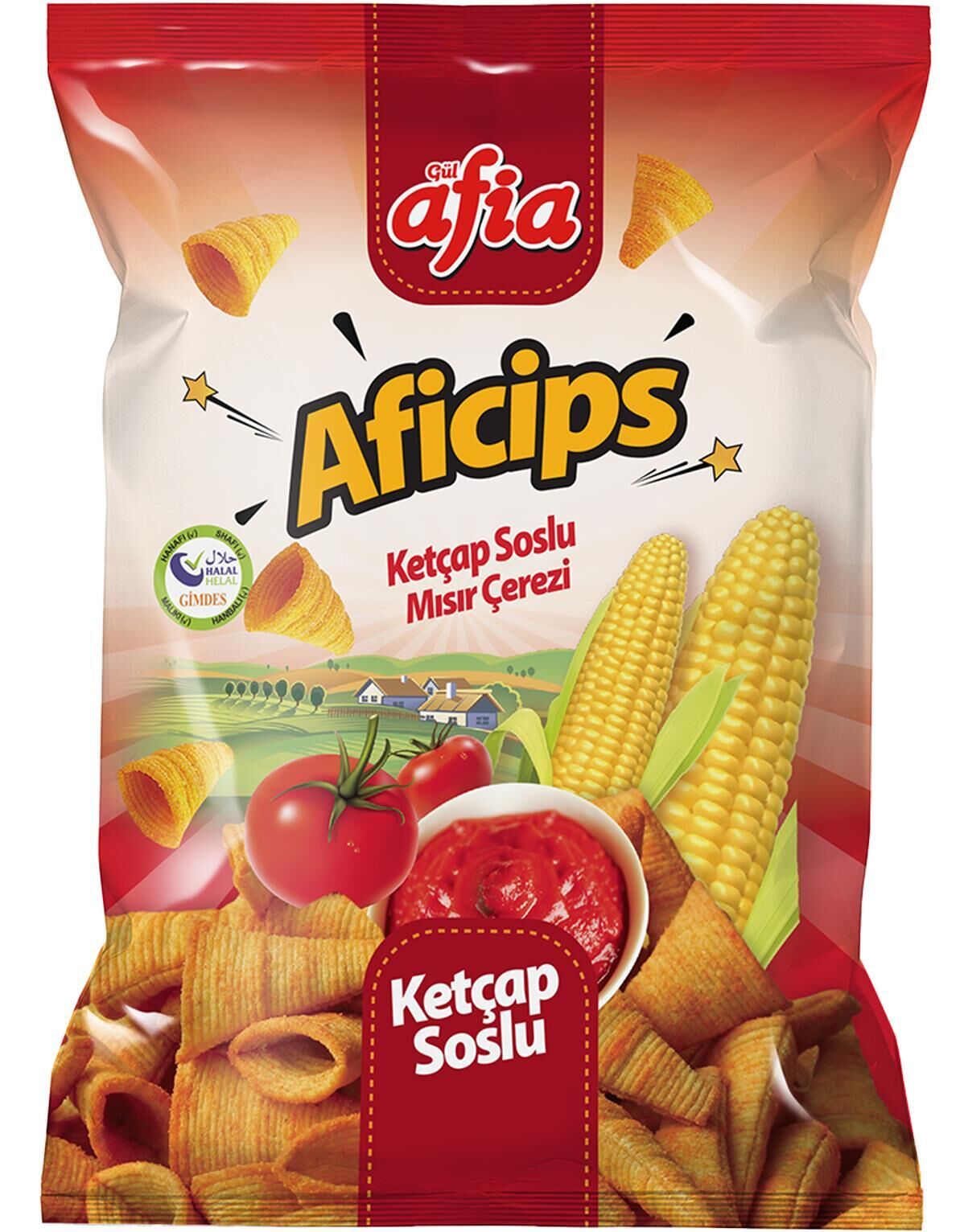 Afia Aficips Ketçaplı Mısır Cips 50 Gr