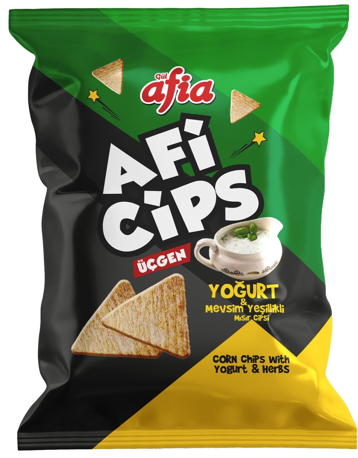 Afia Aficips Yoğurt ve Mevsim Yeşillikli Mısır Cips 40 Gr
