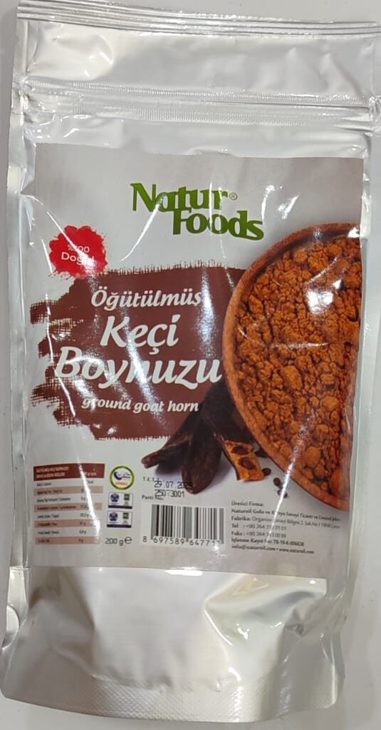 Natur Foods Öğütülmüş Keçi Boynuzu 200gr