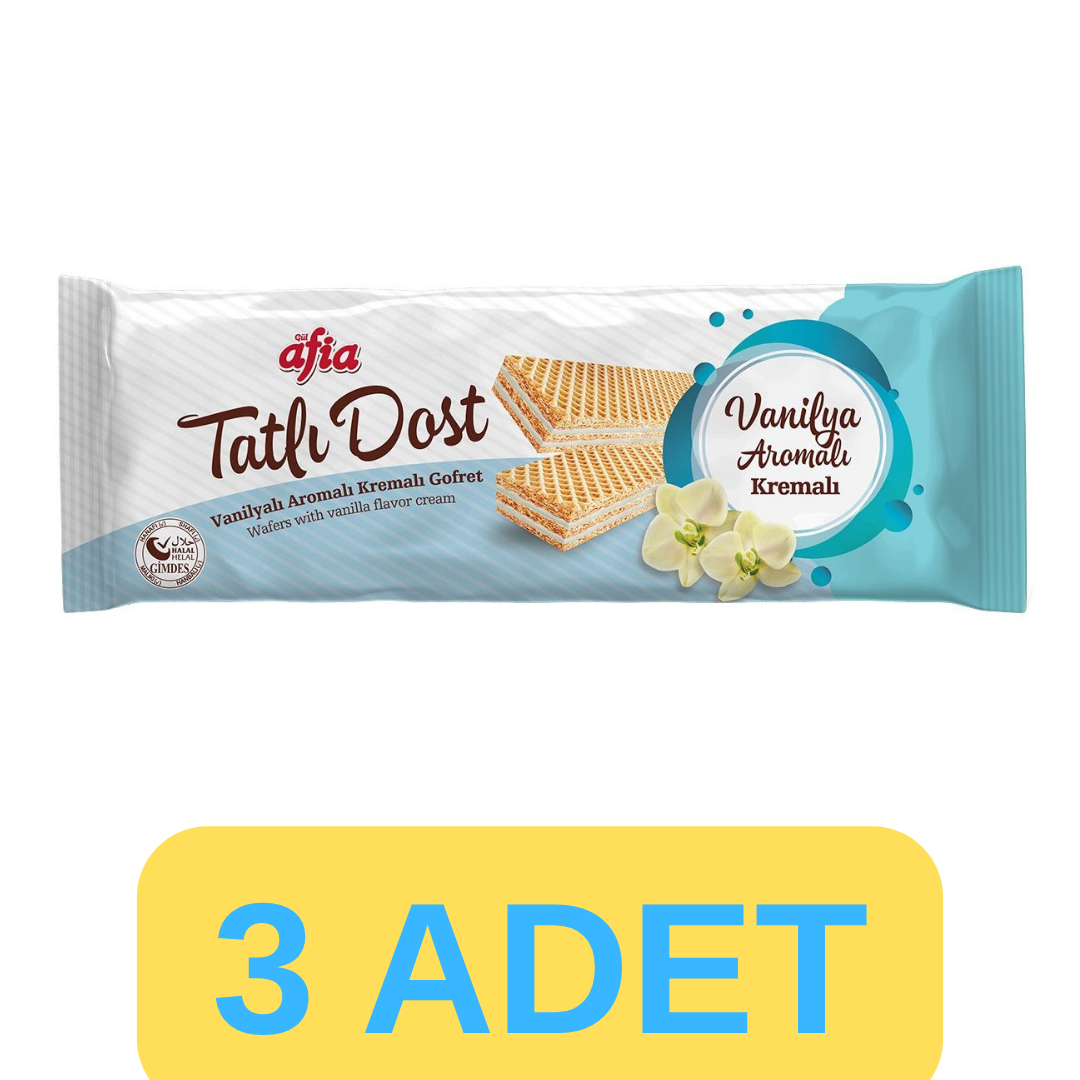 Afia Tatlı Dost Vanilyalı Kremalı Gofret 3x140gr