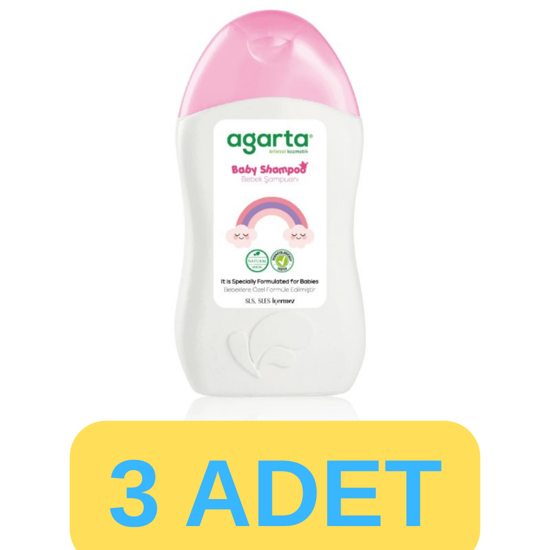 Agarta Doğal Kız Bebek Şampuanı Saç ve Vücut 3x400 ml