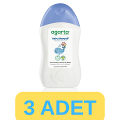 Agarta Doğal Erkek Bebek Şampuanı Saç ve Vücut 3x400 ml