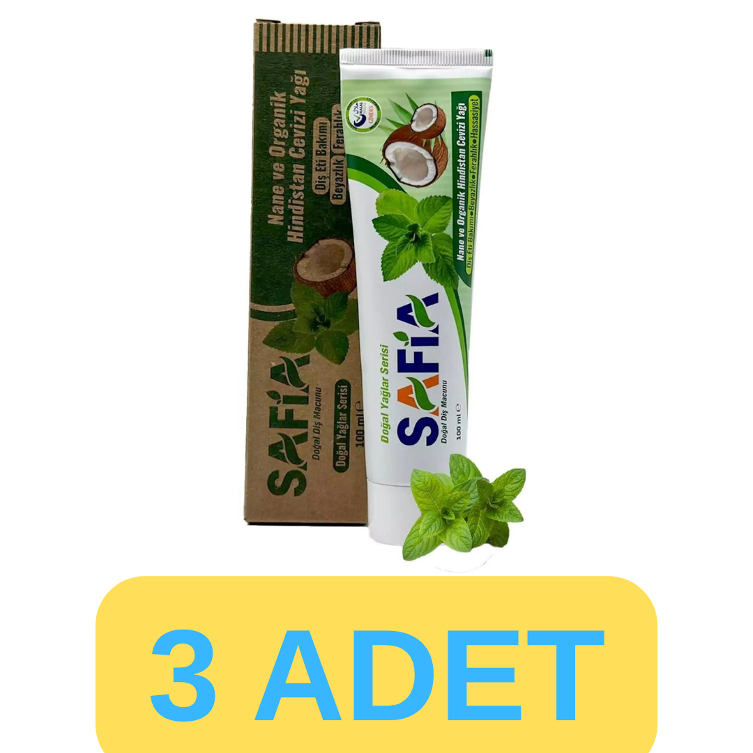 Safia Nane ve Hindistan Cevizli Organik Diş Macunu 3x100 Ml