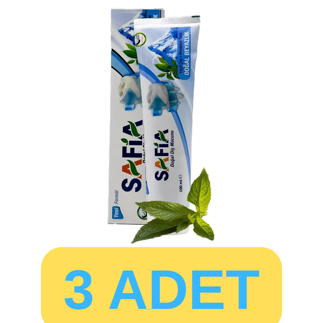 Safia Diş Macunu Yeşil Çay ve Himalaya Tuzu 3x100 ml