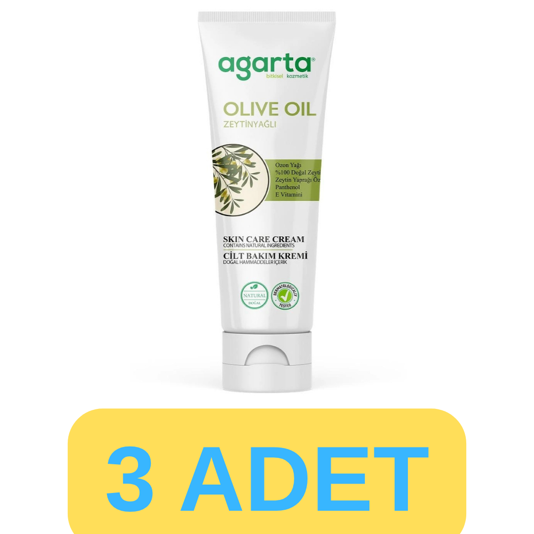 Agarta Doğal Zeytinyağlı Nemlendirici El Ve Cilt Bakım Kremi 3x75 ml