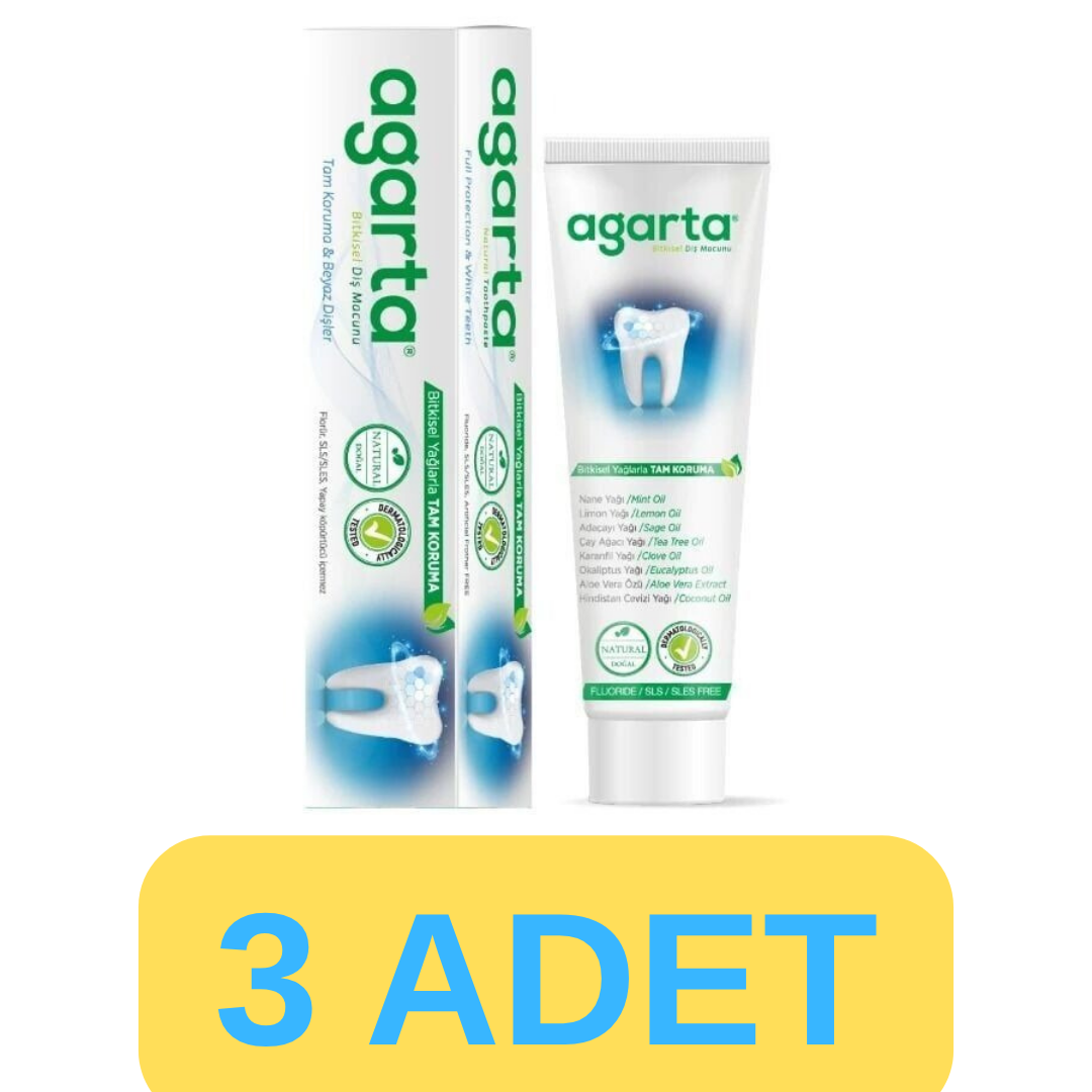 Agarta Doğal Sade Diş Macunu 3x100ml