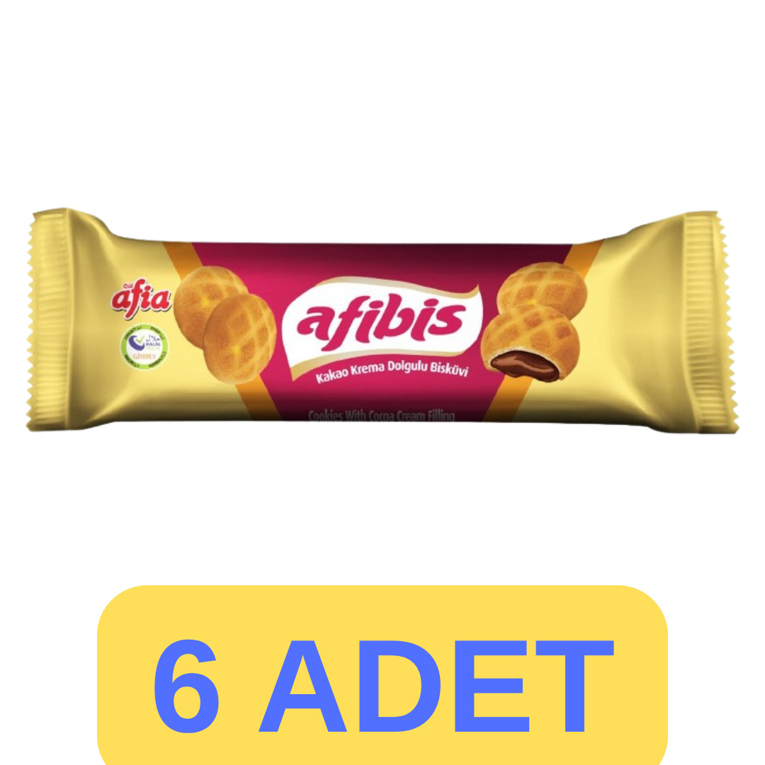 Afia Afibis Kakao Krema Dolgulu Bisküvi 6x75 Gr