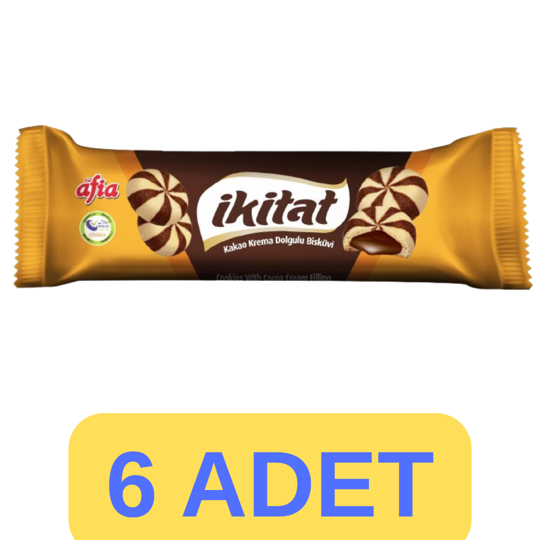 Afia İkitat Kakao Krema Dolgulu Bisküvi 6x75 Gr