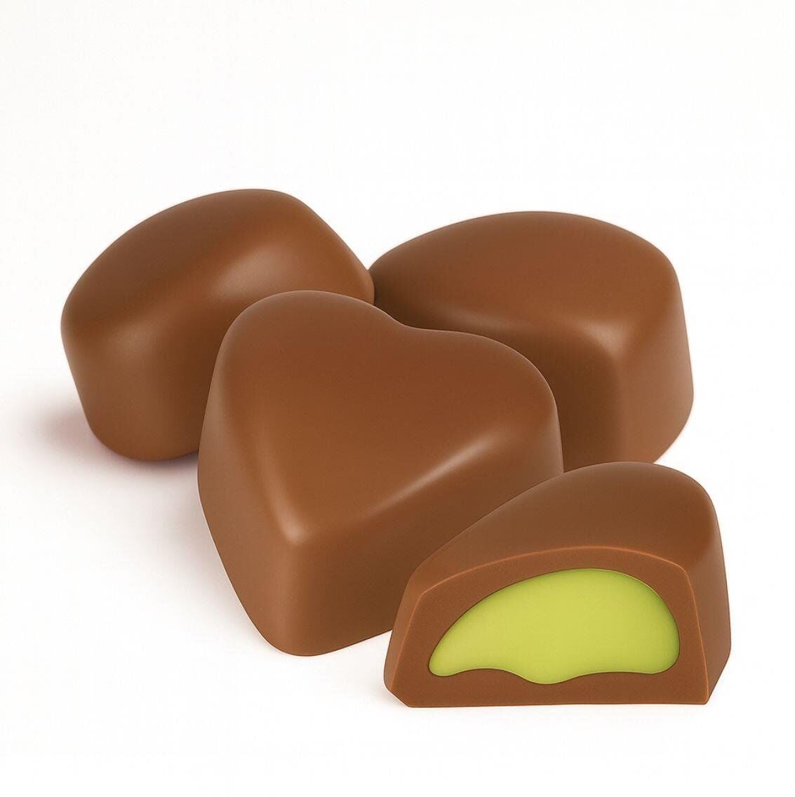 Milat Fıstık Dolgulu Sargılı Kalp Çikolata (Dökme) 250 gr