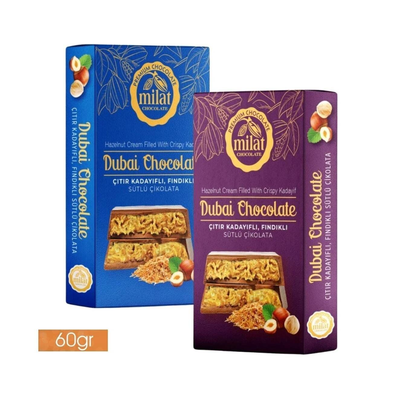 Milat Meşhur Dubai Trabzon Çikolatası Fındıklı 60gr