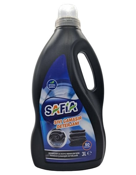 Safia Bitkisel Sıvı Çamaşır Makine Deterjanı Siyahlar 3 Lt