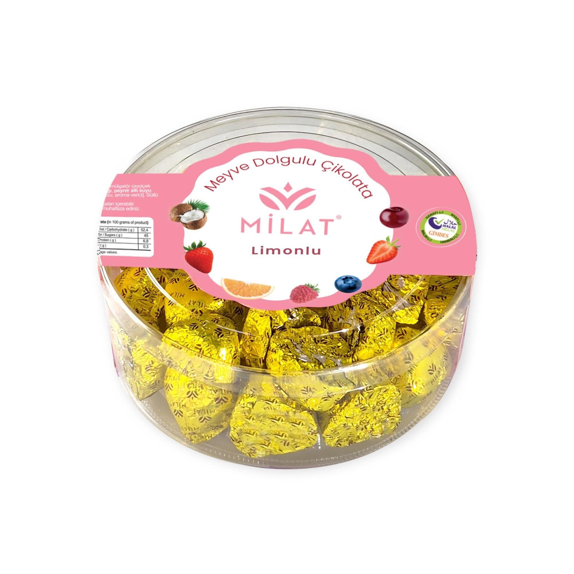 Milat Limon Dolgulu Sütlü Kalp Çikolata 300 gr