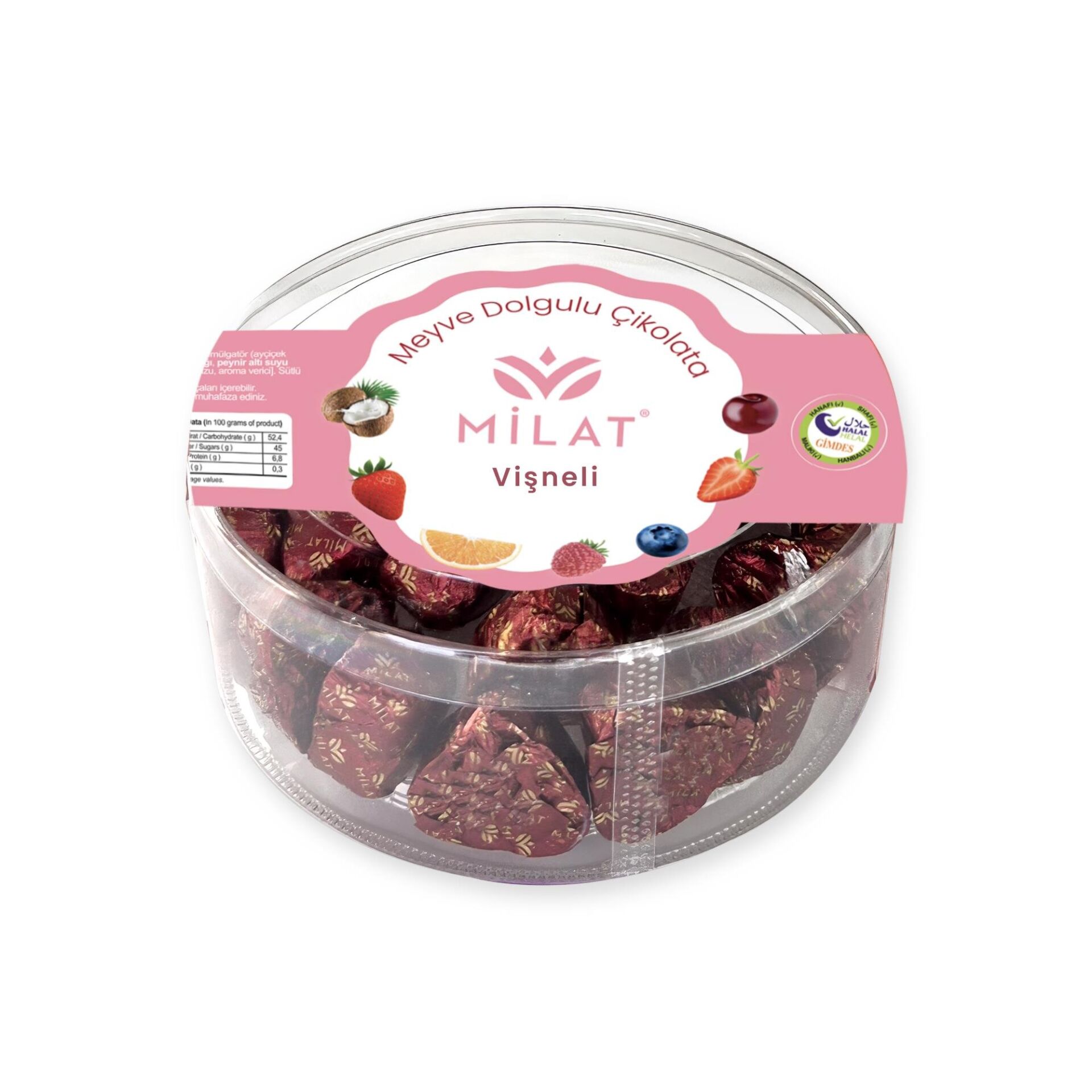 Milat Vişne Dolgulu Sütlü Kalp Çikolata 300 gr