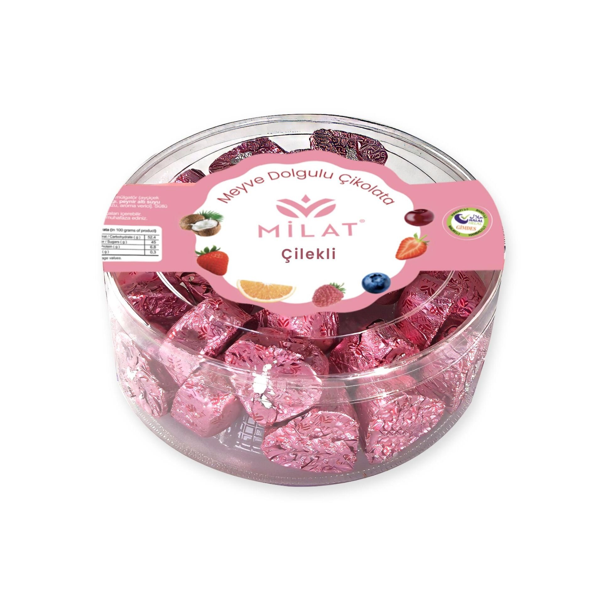 Milat Çilek Dolgulu Sütlü Kalp Çikolata 300 gr