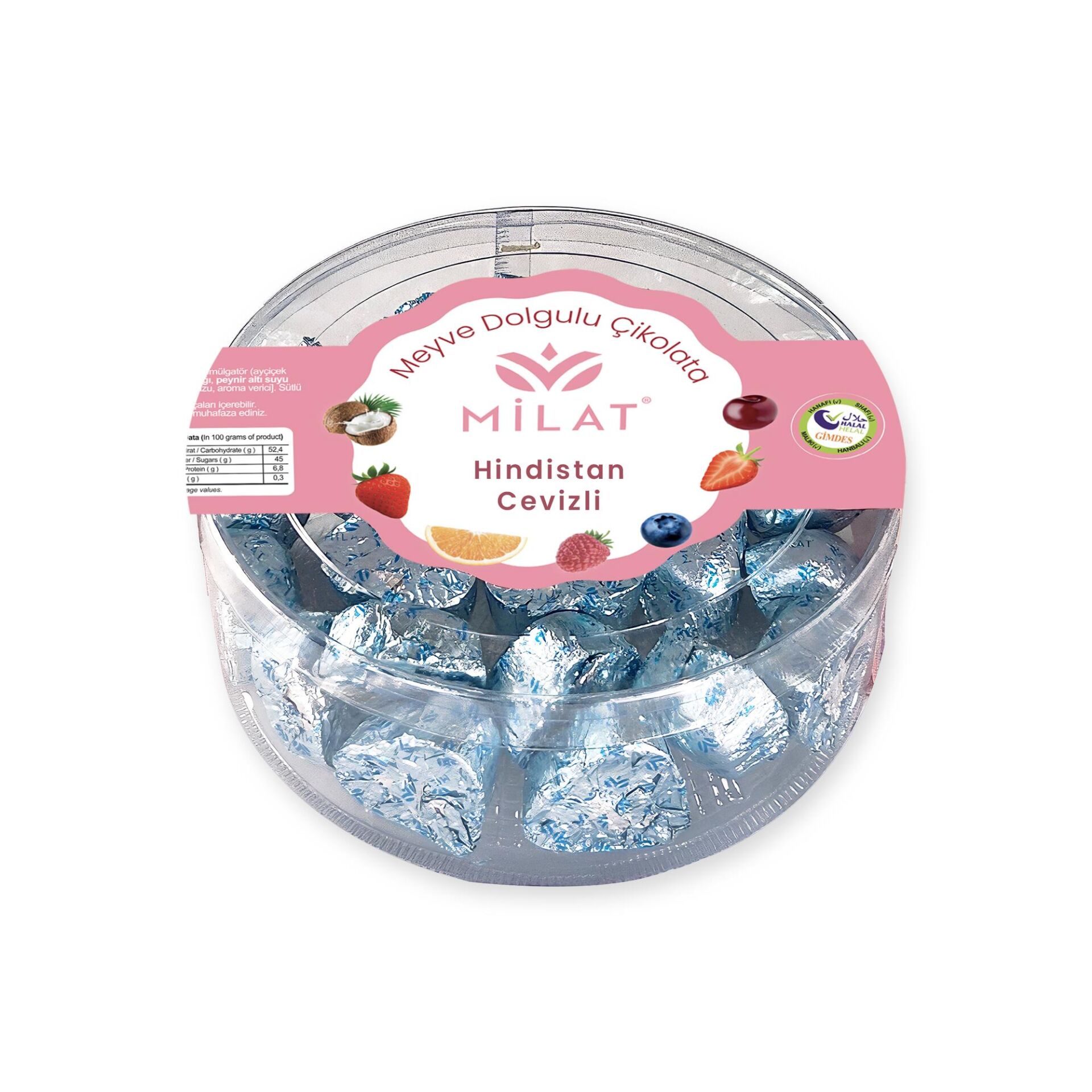 Milat Hindistan Cevizi Dolgulu Sütlü Kalp Çikolata 300 gr