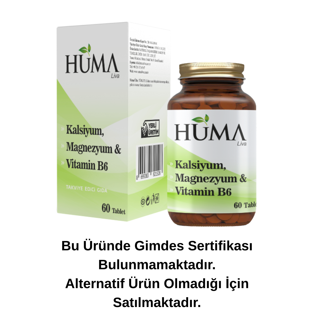 Naturalive Hüma Kalsiyum, Magnezyum Vitamin B6 60 tablet
