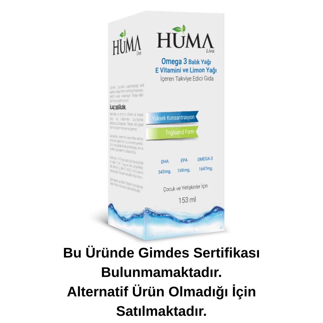 Naturalive Hüma Omega 3 Balık Yağı 153 ml