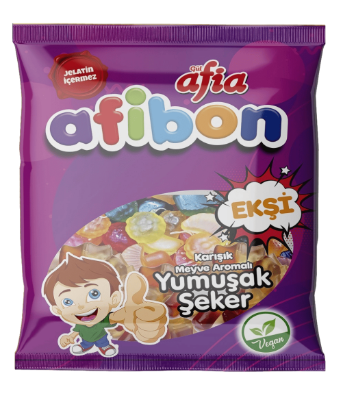 Afia Afibon Ekşi Karışık Meyveli Yumuşak Şeker 80 Gr