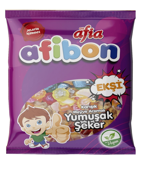 Afia Afibon Ekşi Karışık Meyveli Yumuşak Şeker 80 Gr