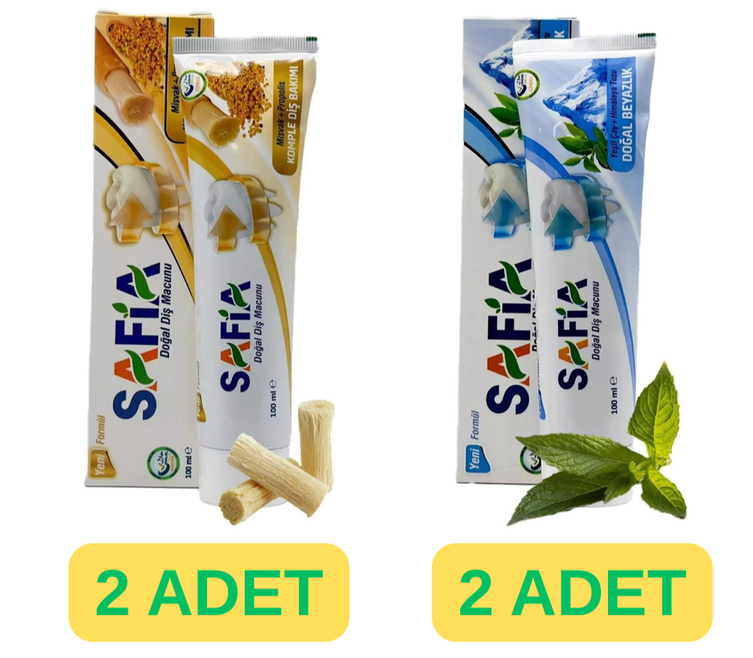 Safia Diş Macunu 2 Çeşit 4x100 ml