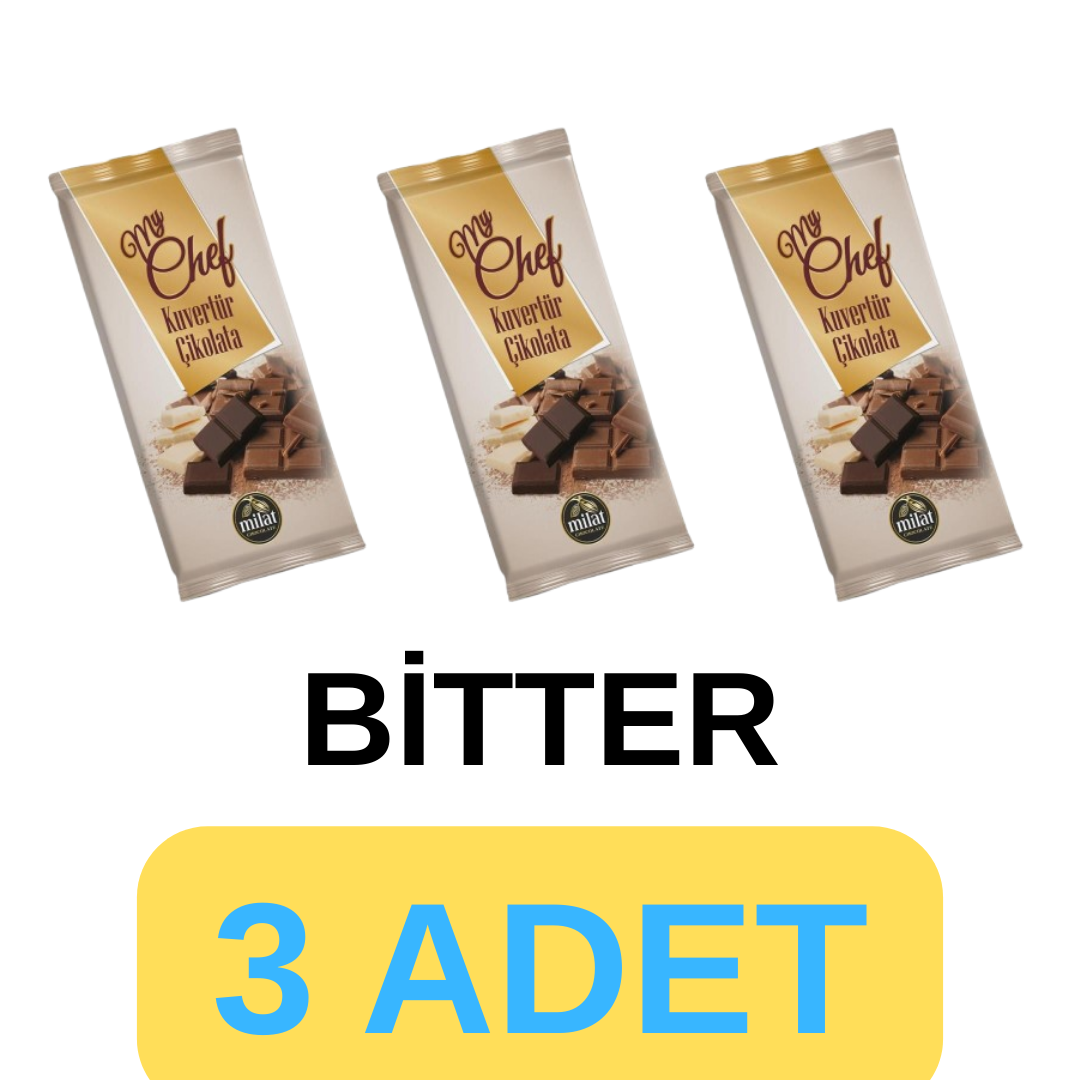 Milat MyChef Bitter Kuvertür Çikolata 3x200gr