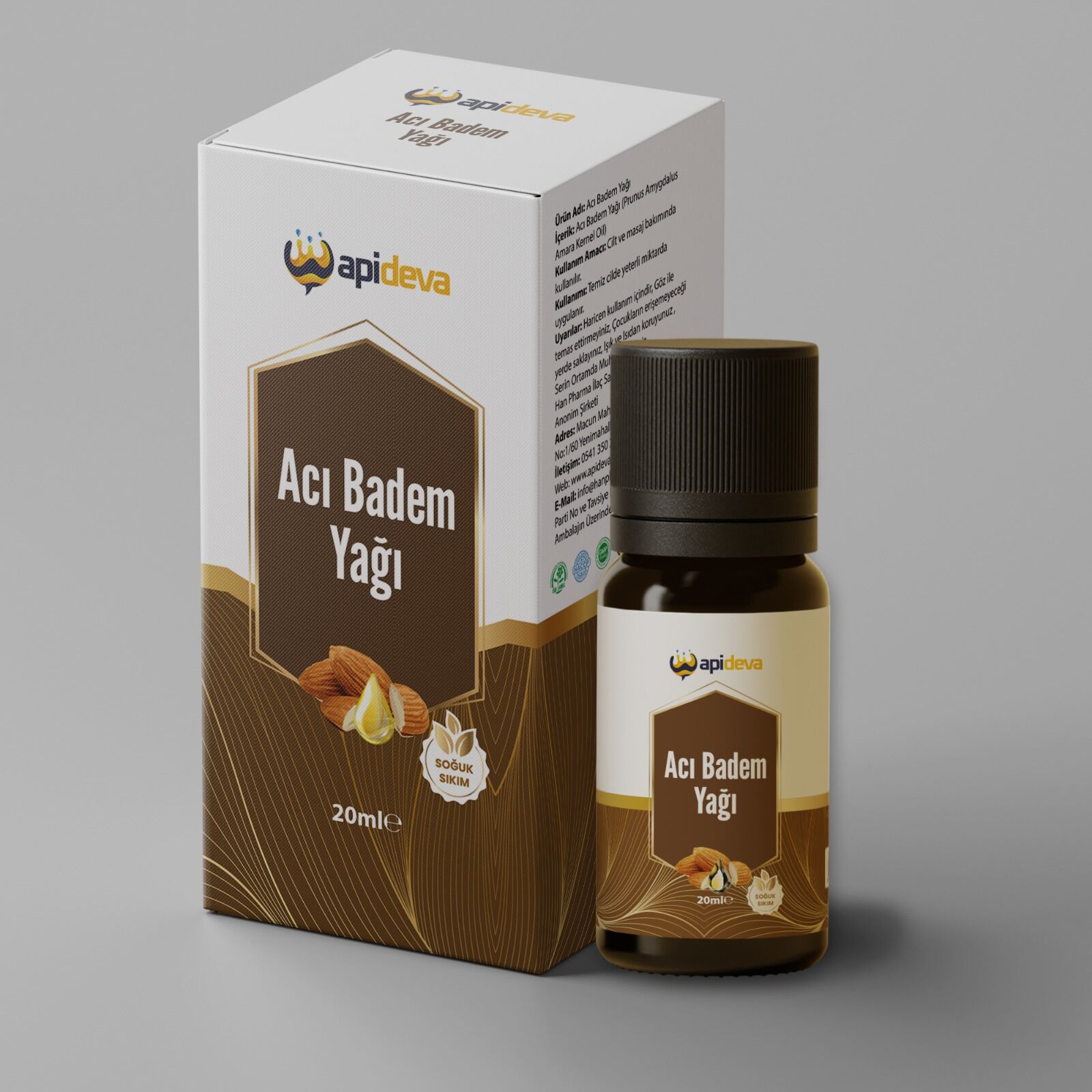 Apideva Acı Badem Yağı 20ml