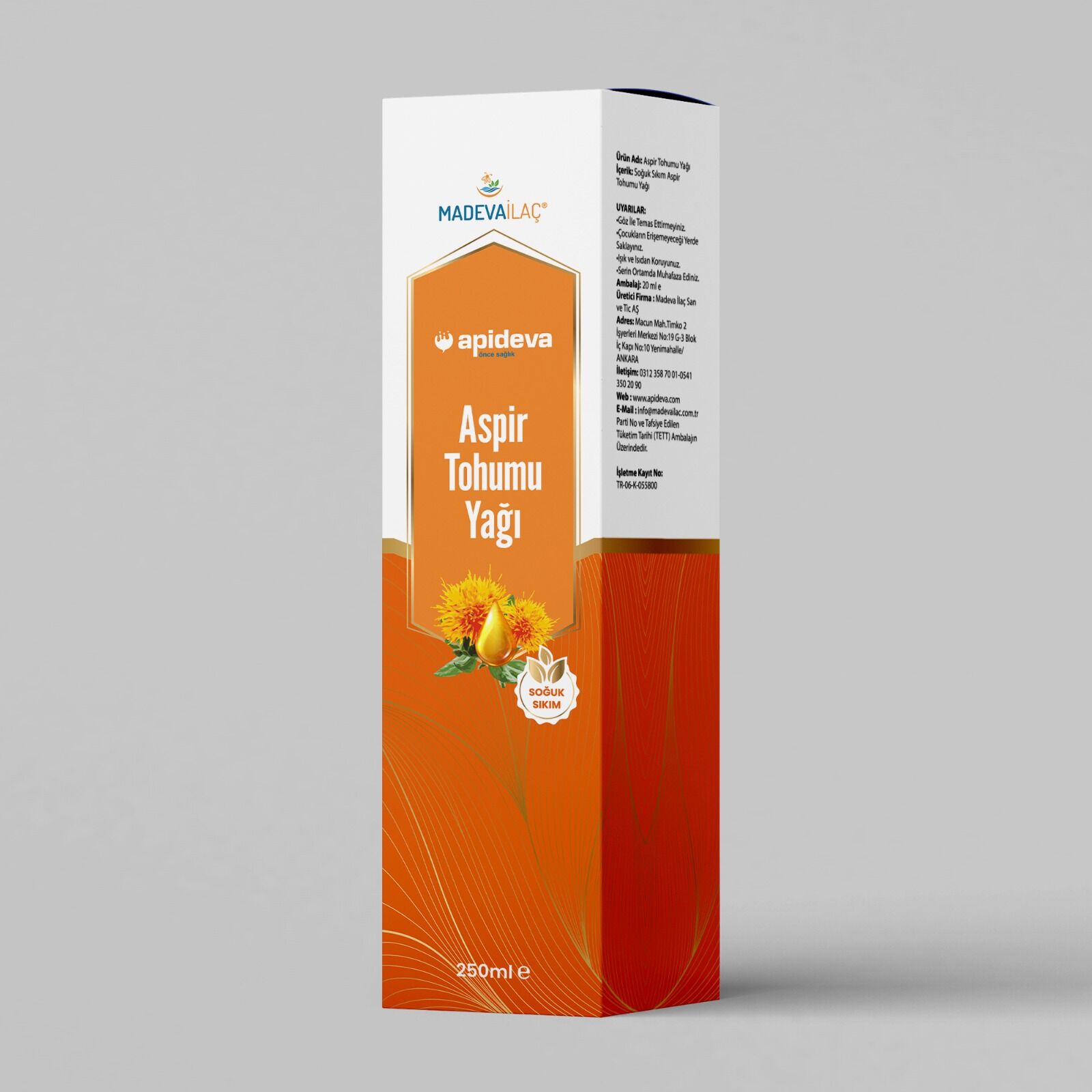 Apideva Aspir Tohumu Yağı 250ml