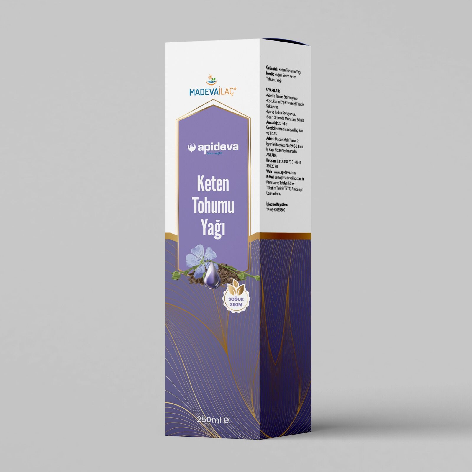 Apideva Keten Tohumu Yağı 250ml